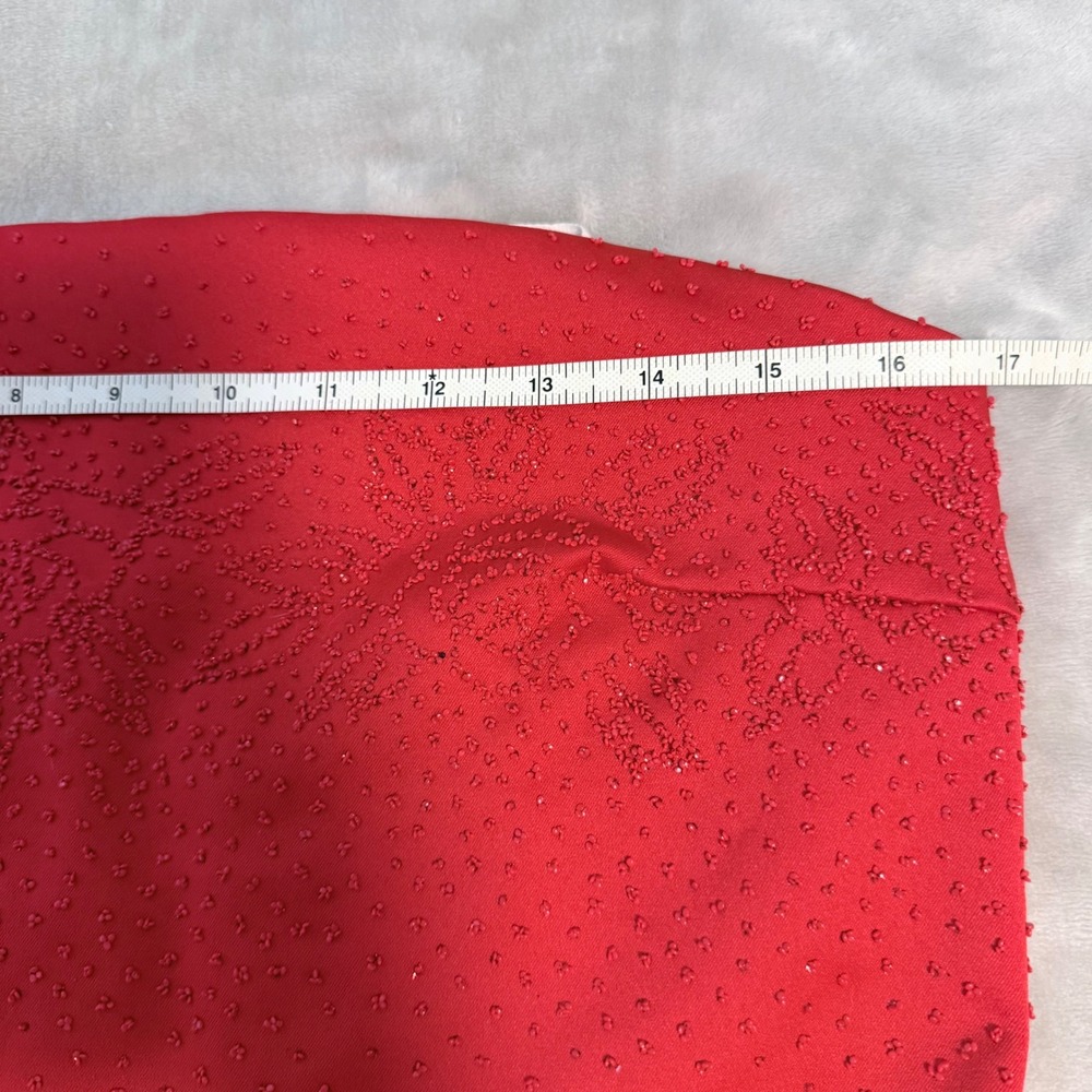 Vintage Sally USA Red Rhinestone Strapless Evening Gown Formal Dress Made USA - Picture 11 of 16
